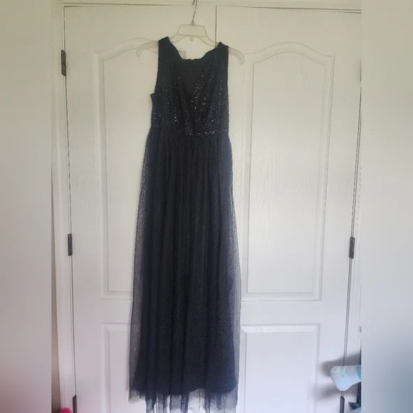 PinkBlush tulle maternity gown maxi dress Sparkle Black Medium Picture Baby Bump - Picture 7 of 10